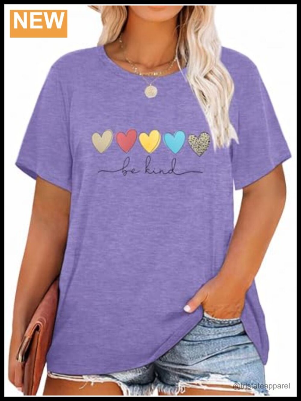 Plus Size Graphic Tee Short Sleeve Crewneck Kindness Flowers Print Tunic Top